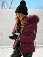 Jaqueta de Inverno Feminina com Capuz Acolchoada Puffer