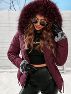 Jaqueta de Inverno Feminina com Capuz Acolchoada Puffer