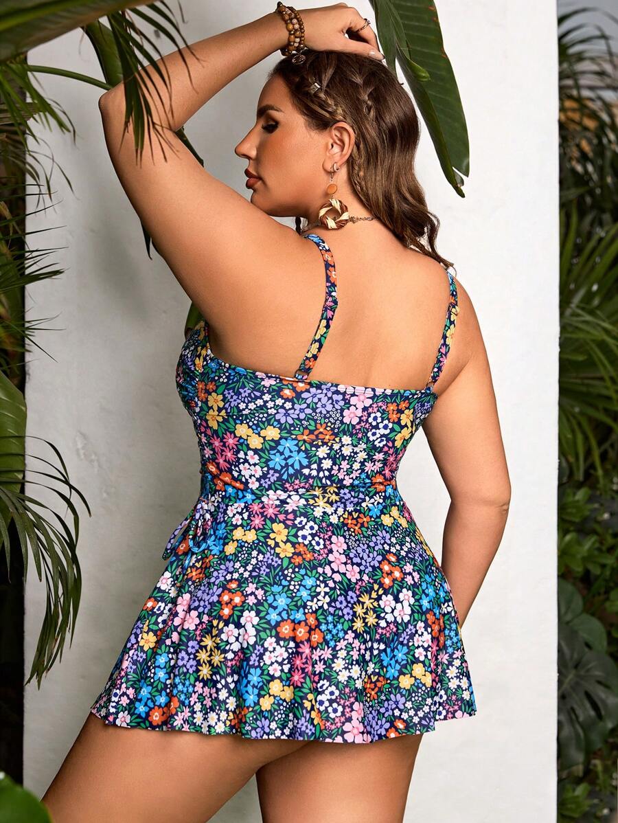 Tankini Feminino Decote em U, Laço