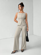 Conjunto Alfaiataria Feminino Colete e Calça Social