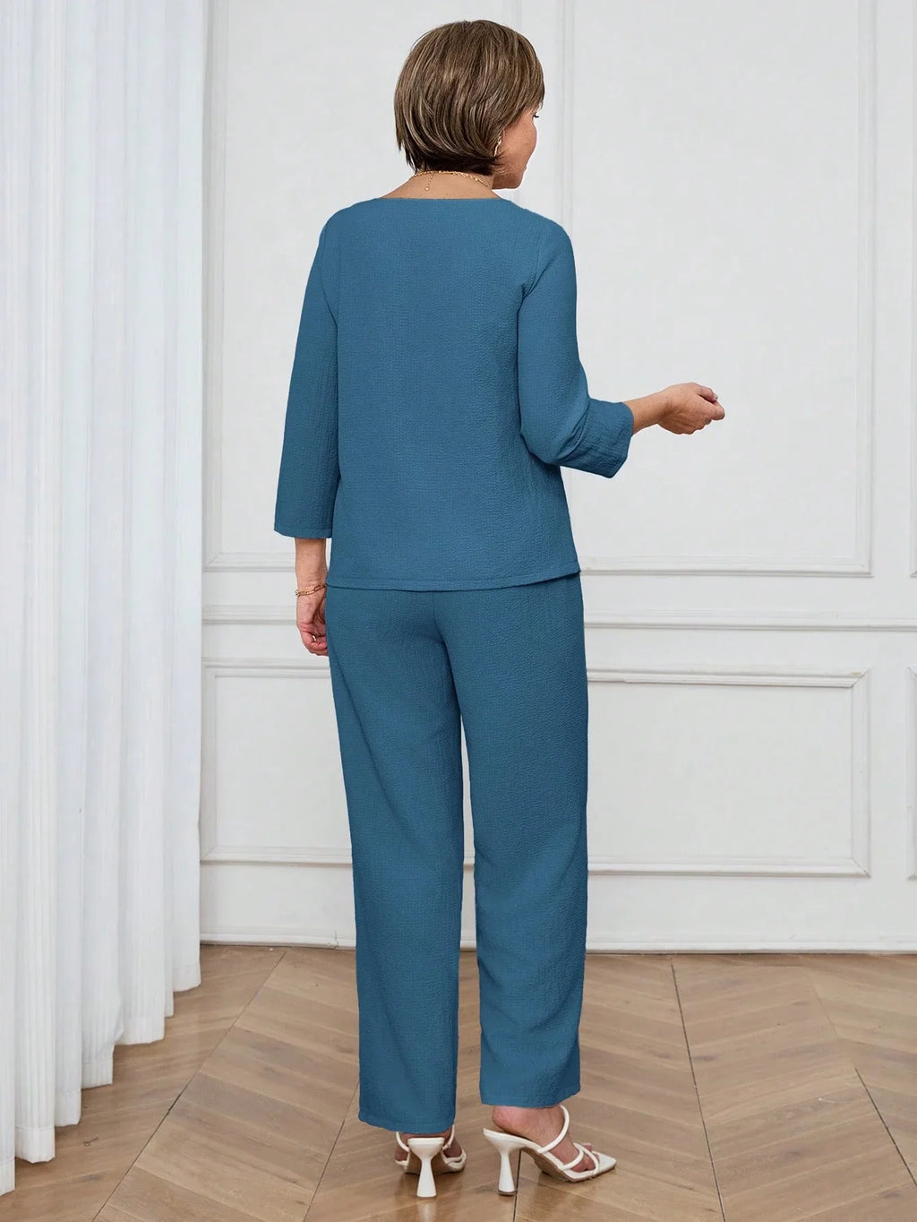 Conjunto Feminino Senhora Blusa e Calça Confortável