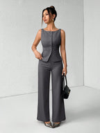 Conjunto Alfaiataria Feminino Colete e Calça Social