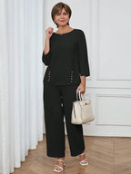 Conjunto Feminino Senhora Blusa e Calça Confortável