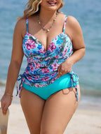 Tankini Feminino Franzido Cruzado na Frente