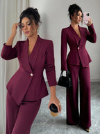 Conjunto Alfaiataria Feminino Social Blazer e Calça