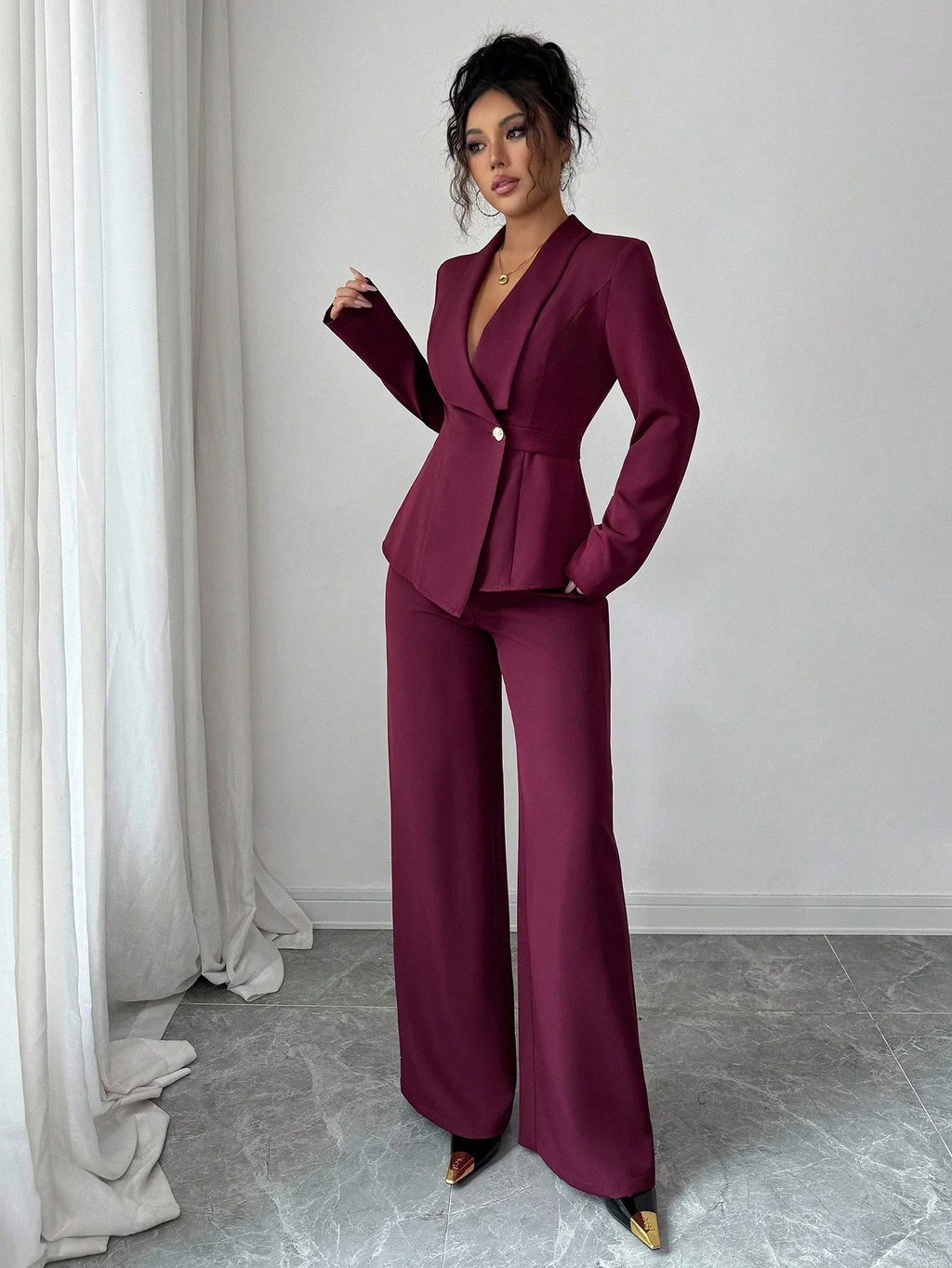 Conjunto Alfaiataria Feminino Social Blazer e Calça