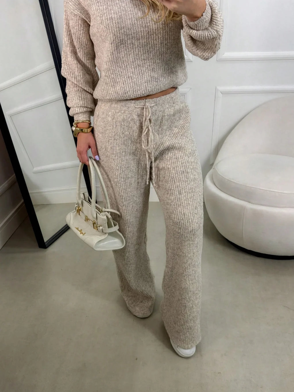 Conjunto de Tricô Mousse Feminino Inverno