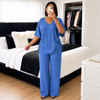 Conjunto Serena®  – Blusa Ajustável + Calça Pantalona.