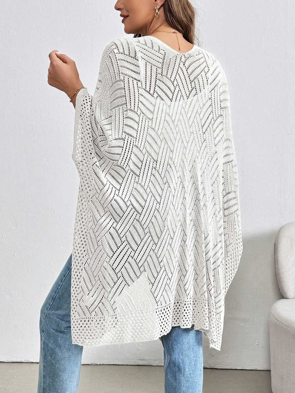 Cardigan Feminina de Praia com Efeito Vazado - Nicole