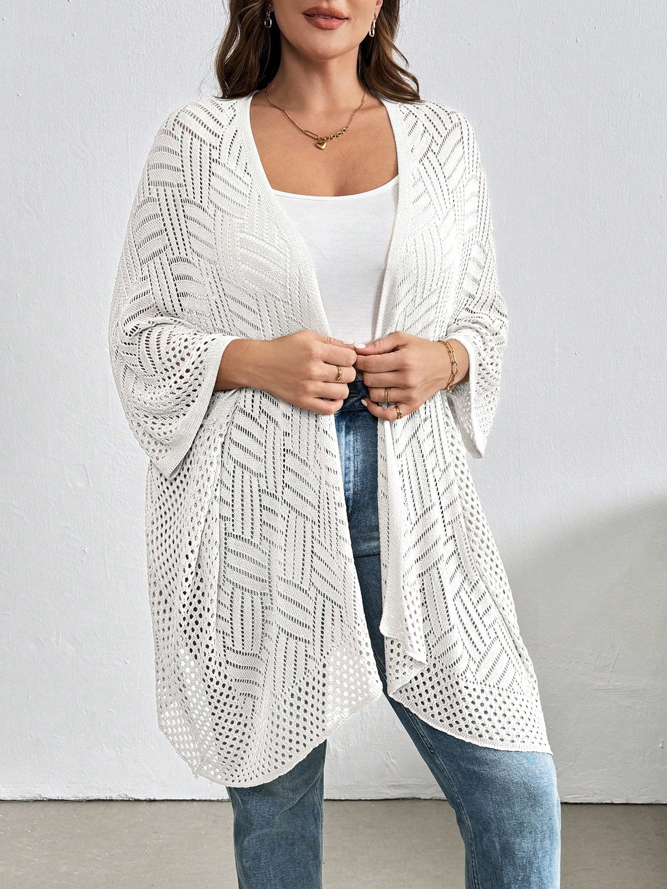 Cardigan Feminina de Praia com Efeito Vazado - Nicole