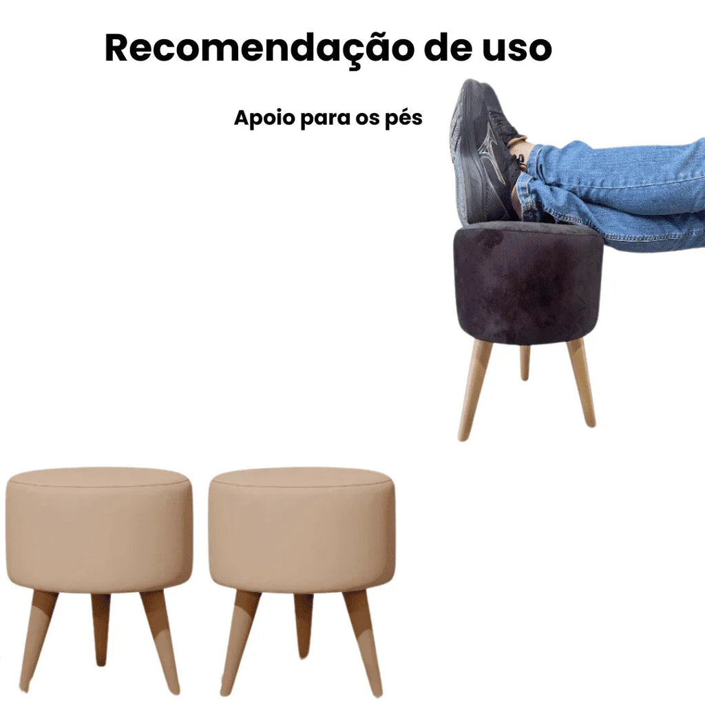 Puff Banqueta Linho Premium Elegante e Conforto