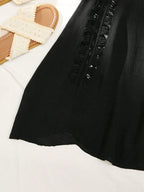 Vestido de Cobertura Feminino com Inserções em Crochê e Mangas Fluidas - Beatriz