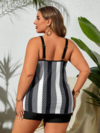 Tankini Feminino com Estampa de Bolinhas e Listras