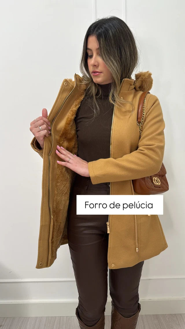 Parka de Lã Batida Suíça – Elegância e Conforto
