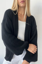 Casaco de Tricot Feminino Ombro Caído