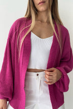 Casaco de Tricot Feminino Ombro Caído