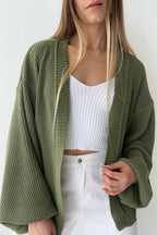 Casaco de Tricot Feminino Ombro Caído